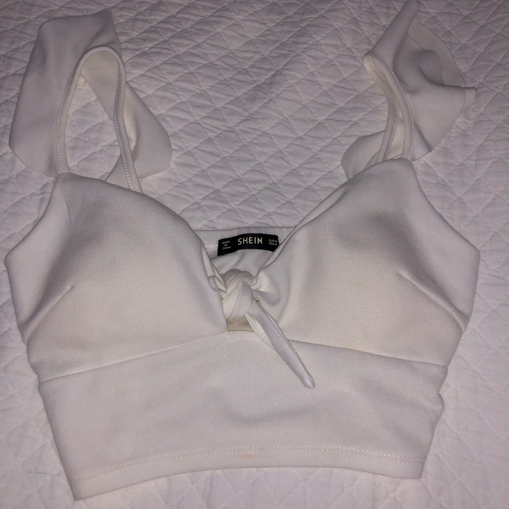 White Shein cropped Tank Top